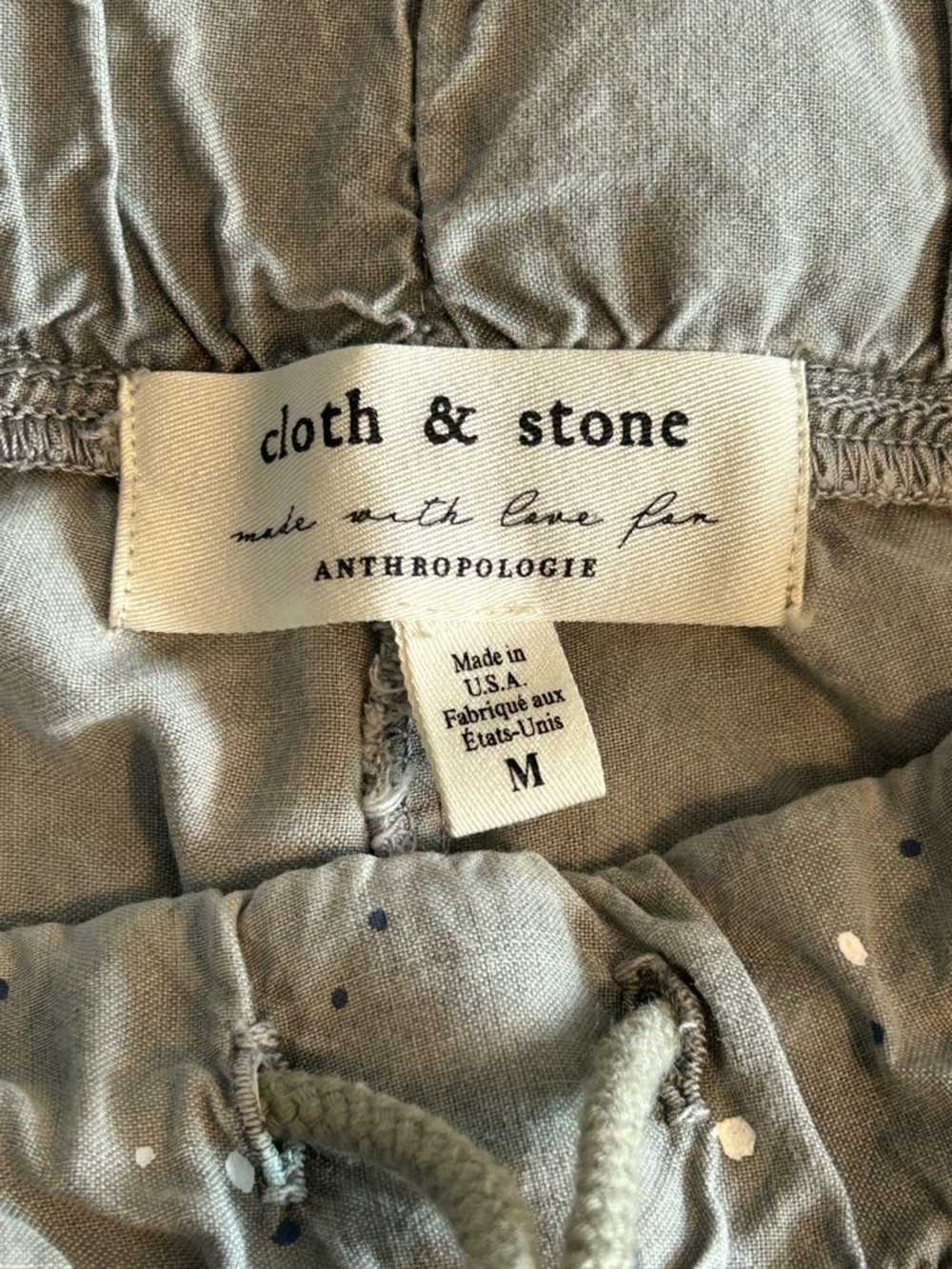 cloth & stone Anthropologie Light Gray tencel Joggers size M paint splatter - Picture 10 of 14